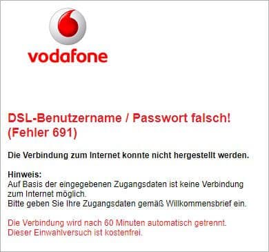 Vodafone Fehler 691